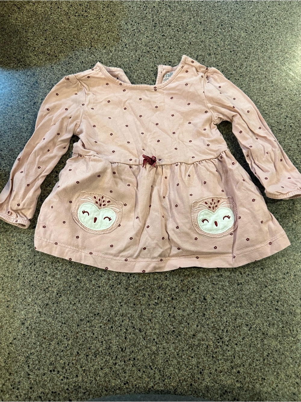Pink Owl Pocket Long Sleeve Baby shirt